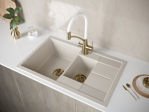 Кухонная мойка Paulmark FLUGEN 60/1,5 PM237850-BE 80х50 цвет бежевый - фото 3